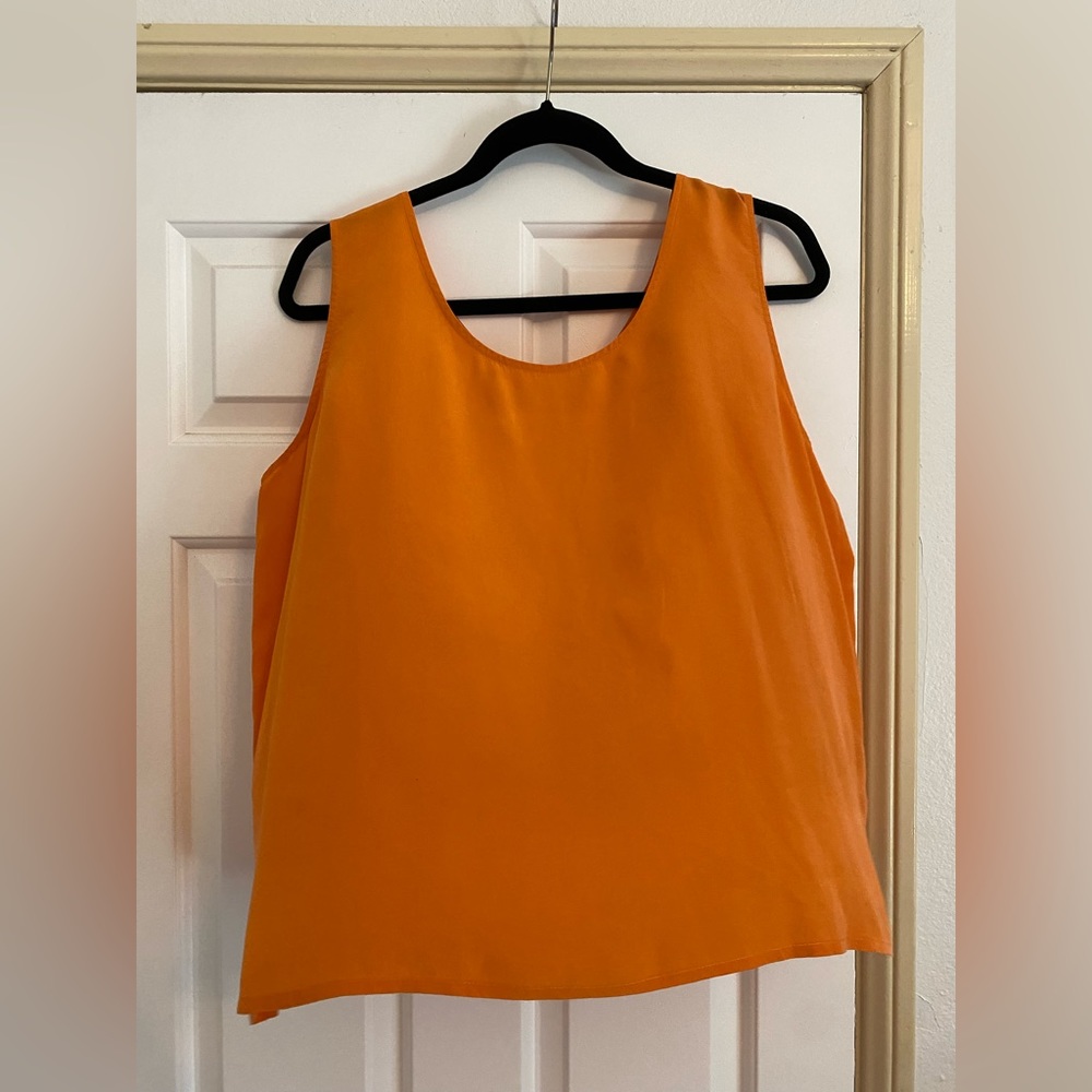 Bloomingdales 100% silk orange tank